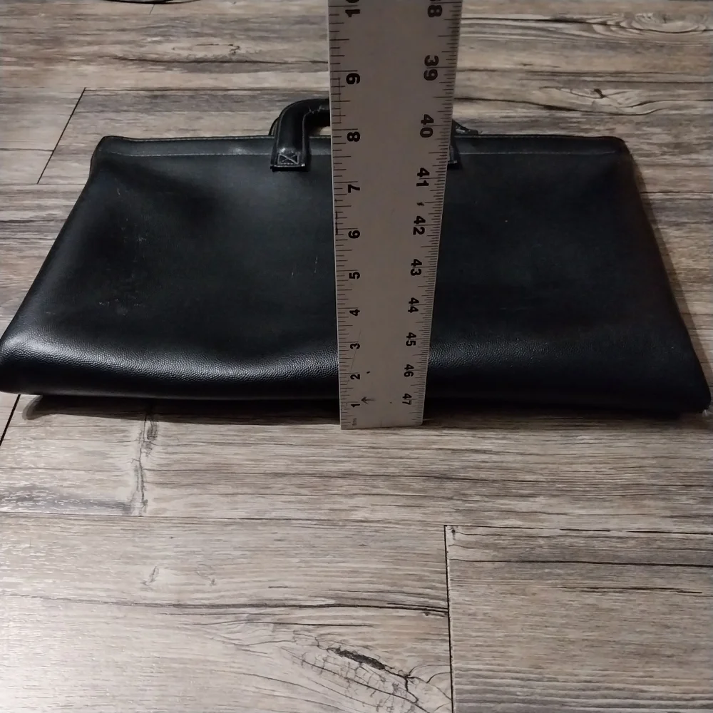 Hazel Faux Vegan Leather Portfolio Laptop Case Black Document Case